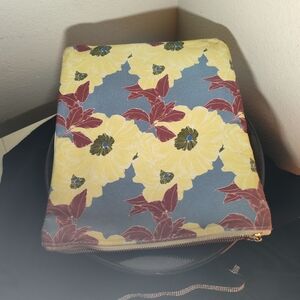 Anthropologie Yellow and Blue Cosmetic Bag